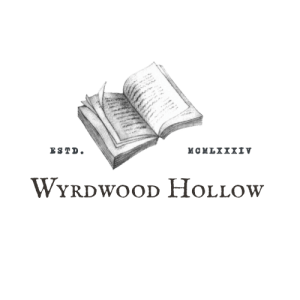 Open book with Wyrdwood Hollow text